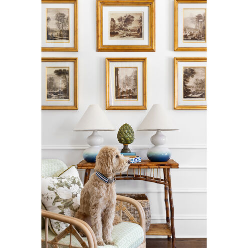 Aimee 21.25 inch 60.00 watt Aged Brass and Blue Ombre Table Lamp Portable Light