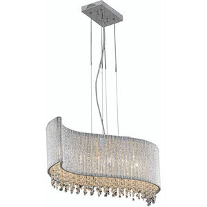 Influx 5 Light 32 inch Chrome Chandelier Ceiling Light in Royal Cut