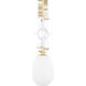 Marina 1 Light 9 inch Aged Brass/Textured White Combo Pendant Ceiling Light