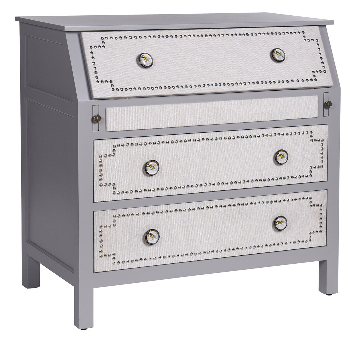 Dann Foley Gray and Cream Convertible Chest