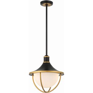 Atlas 3 Light 16.5 inch Matte Black/Textured Gold Outdoor Pendant