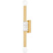 Goldie 2 Light 3 inch Aged Brass ADA Wall Sconce Wall Light