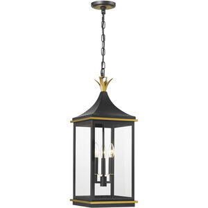 Simpson 3 Light 10 inch Matte Black and Textured Gold Pendant Ceiling Light