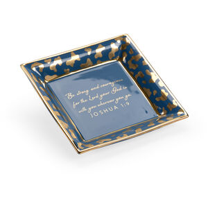 Shayla Copas 5 inch Blue Glaze/Metallic Gold Plate