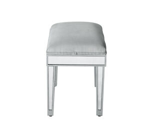 Reflexion 18 inch Antique Hand Rubbed Silver Dressing Stool