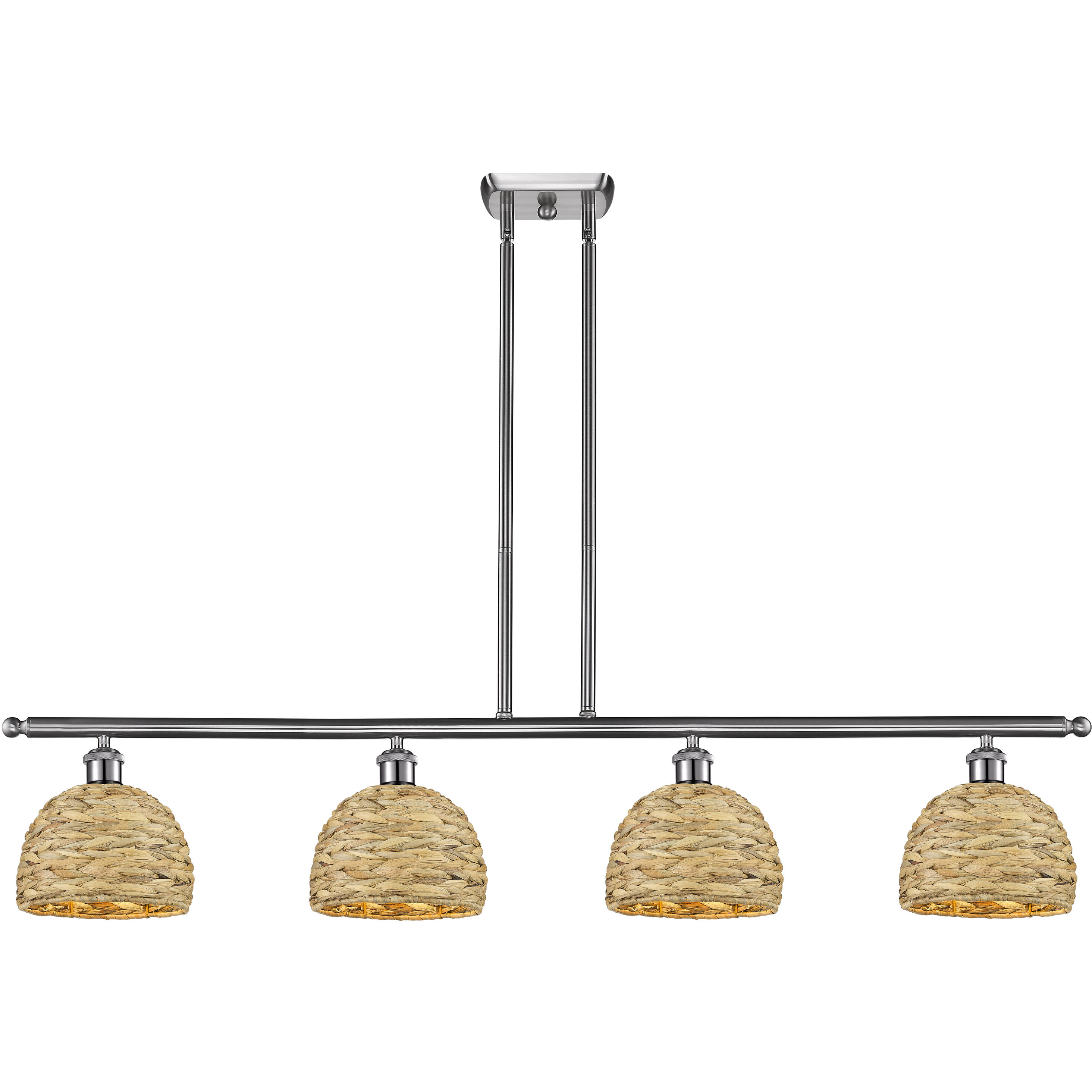 Woven Rattan 4 Light 48.00 inch Island Light