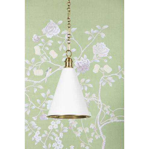 Fenimore 1 Light 12.5 inch Aged Brass and Soft White Pendant Ceiling Light