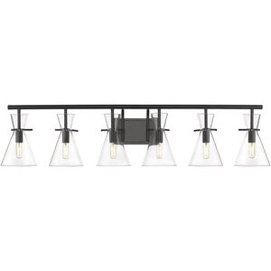 Auralume Colden LED 45 inch Matte Black and Clear Bath Vanity Light Wall Light