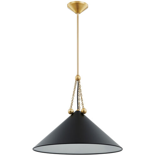 Kalea 1 Light 23.5 inch Aged Brass and Soft Black Pendant Ceiling Light