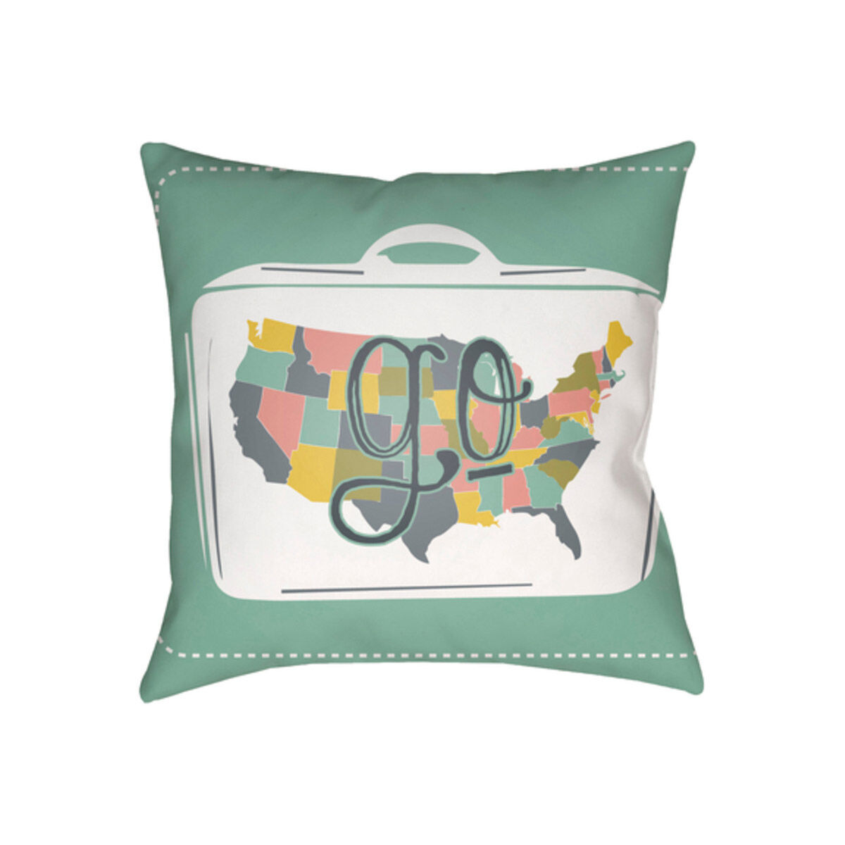 Jetset 18 X 18 inch Red and Black Outdoor Throw Pillow