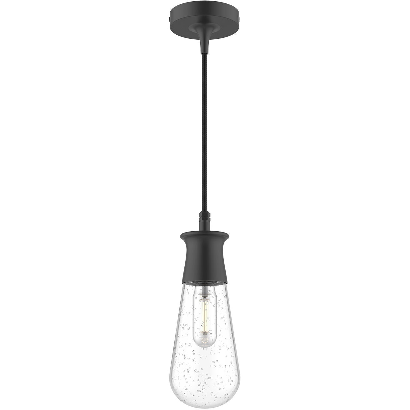 Alora Mood Marcel 1 Light 4.38 inch Clear Bubble Glass/Textured Black Exterior Pendant