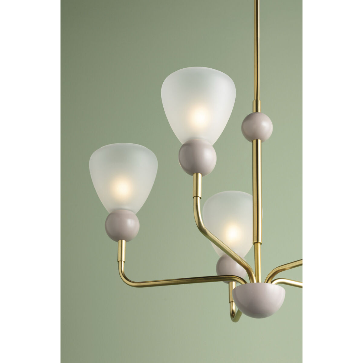 Doreen 5 Light 27.25 inch Aged Brass and Soft Peignoir Chandelier Ceiling Light