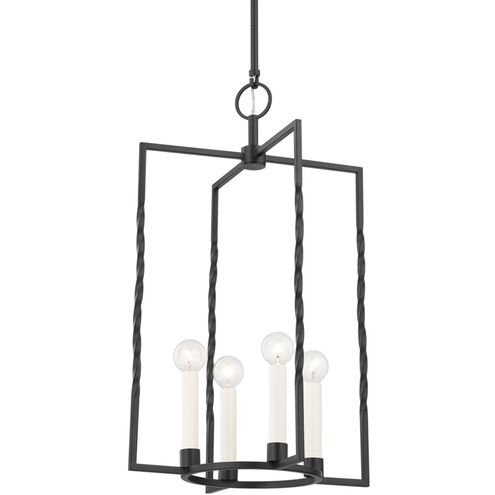 Adelaide 4 Light 15 inch Textured Black Indoor Lantern Pendant Ceiling Light