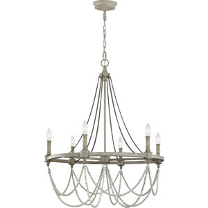 Sean Lavin Beverly 6 Light 28 inch French Washed Oak / Distressed White Wood Chandelier Ceiling Light
