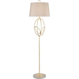 Morely 64 inch 150 watt Gold Leaf with White Floor Lamp Portable Light
