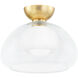 Cortney 1 Light 11.75 inch Aged Brass Semi Flush Ceiling Light