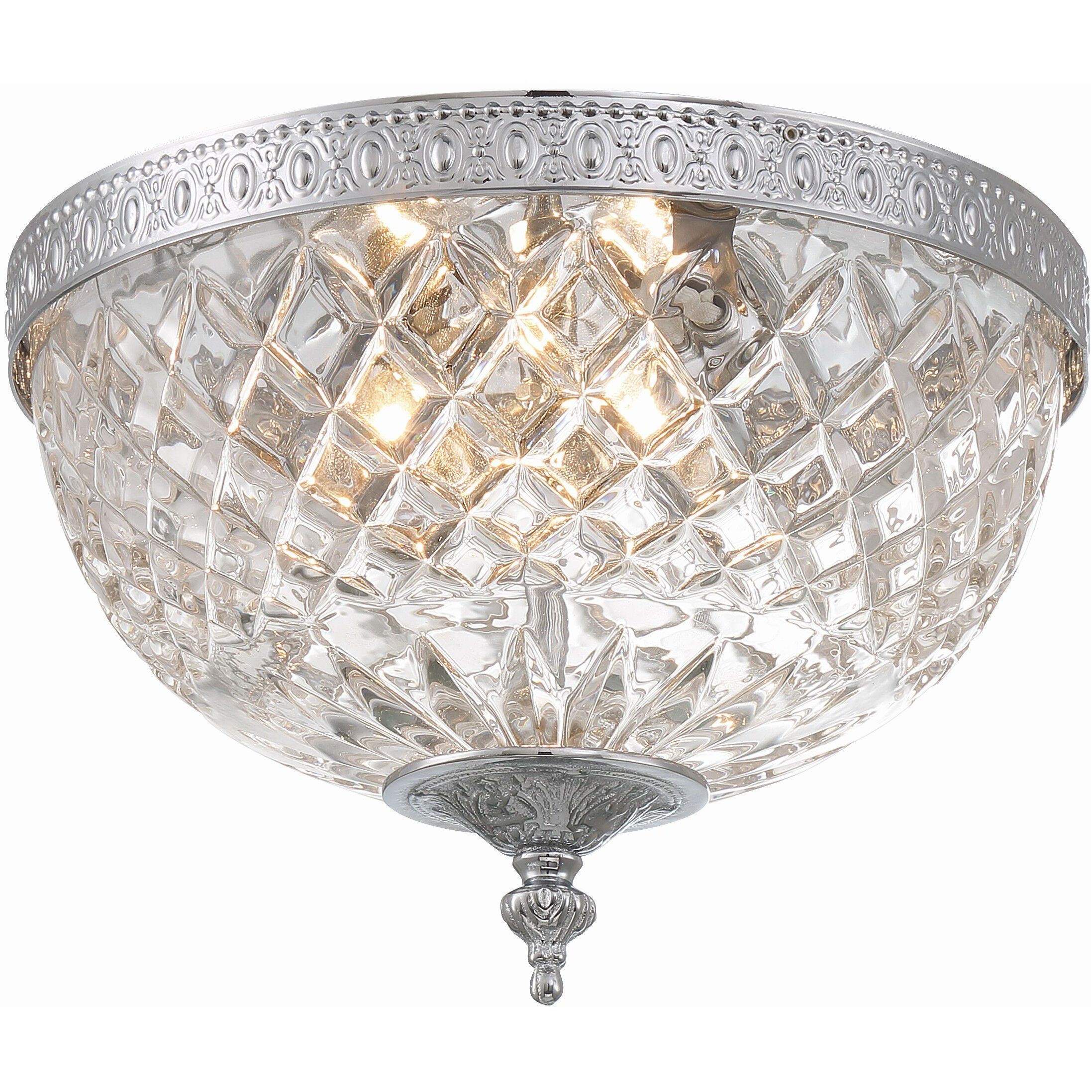 Radley 3 Light 12 inch Polished Chrome Flush Ceiling Light