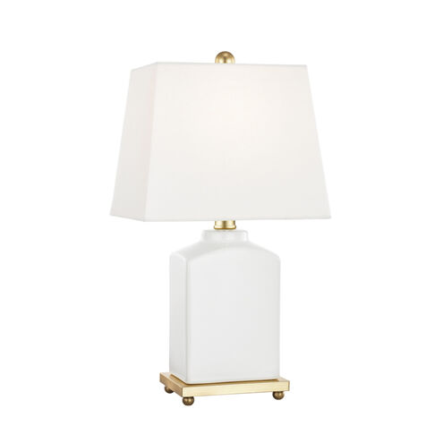 Brynn 17 inch 60 watt Cloud and Gold Leaf Table Lamp Portable Light