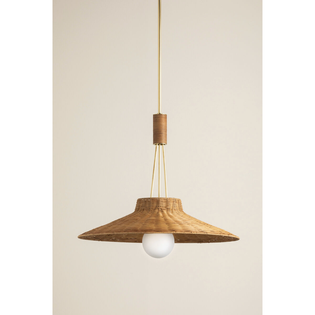 Laudine 1 Light 24.5 inch Aged Brass Pendant Ceiling Light