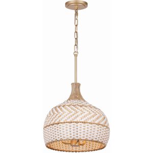 Zanzibar 3 Light 14 inch Soft Gold Pendant Ceiling Light