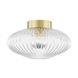 Reba 1 Light 16 inch Aged Brass Flush Mount Ceiling Light