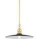 Leanna 1 Light 18.25 inch Aged Brass and Soft Black Pendant Ceiling Light