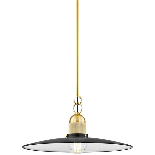 Leanna 1 Light 18.25 inch Aged Brass and Soft Black Pendant Ceiling Light