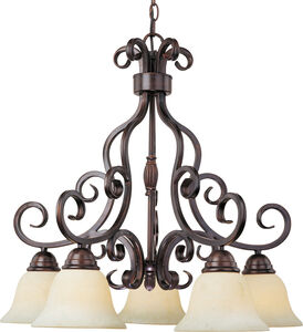 Manor 5 Light 26 inch Oil Rubbed Bronze Down Light Chandelier Ceiling Light