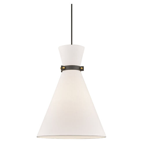 Julia 1 Light 15 inch Aged Brass / Black Pendant Ceiling Light in Aged Brass and Black