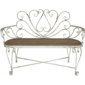 Anita Distressed White/Brown Bench