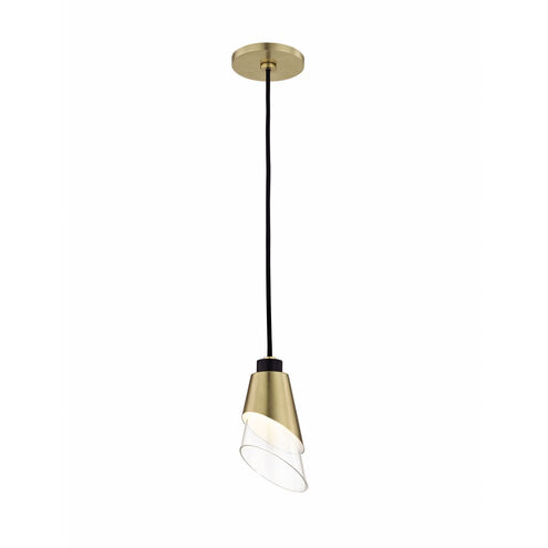 Angie LED 5 inch Aged Brass Pendant Ceiling Light