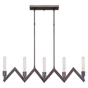 Signature 5 Light 35.5 inch Antique Bronze Island Pendant Ceiling Light