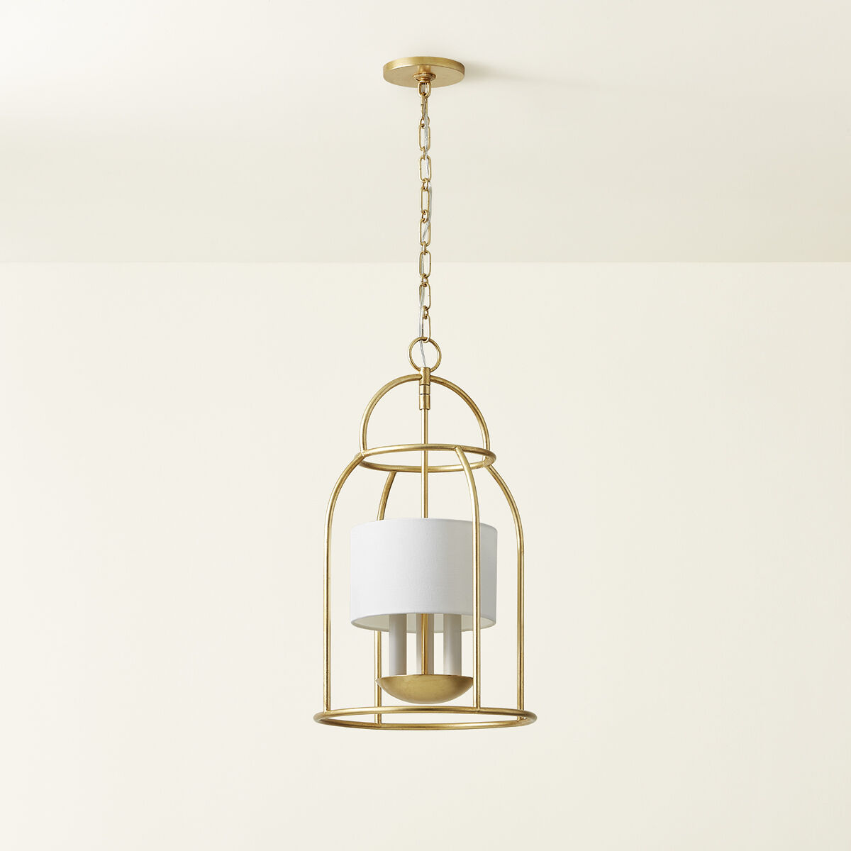 Delia 3 Light 12.25 inch Vintage Gold Leaf Hanging Lantern Ceiling Light