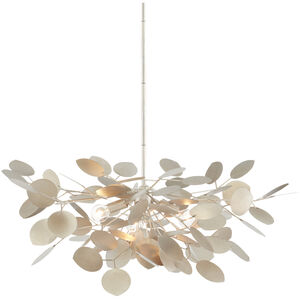 Lunaria 4 Light 31 inch Contemporary Silver Leaf Chandelier Ceiling Light, Small