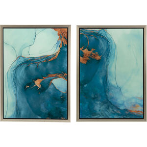 Deep Blue Abstract 23.9 X 17.4 inch Printed Acrylic Wall Art