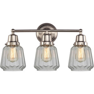 Aditi Chatham 3 Light 22.25 inch Brushed Satin Nickel Bath Vanity Light Wall Light, Aditi
