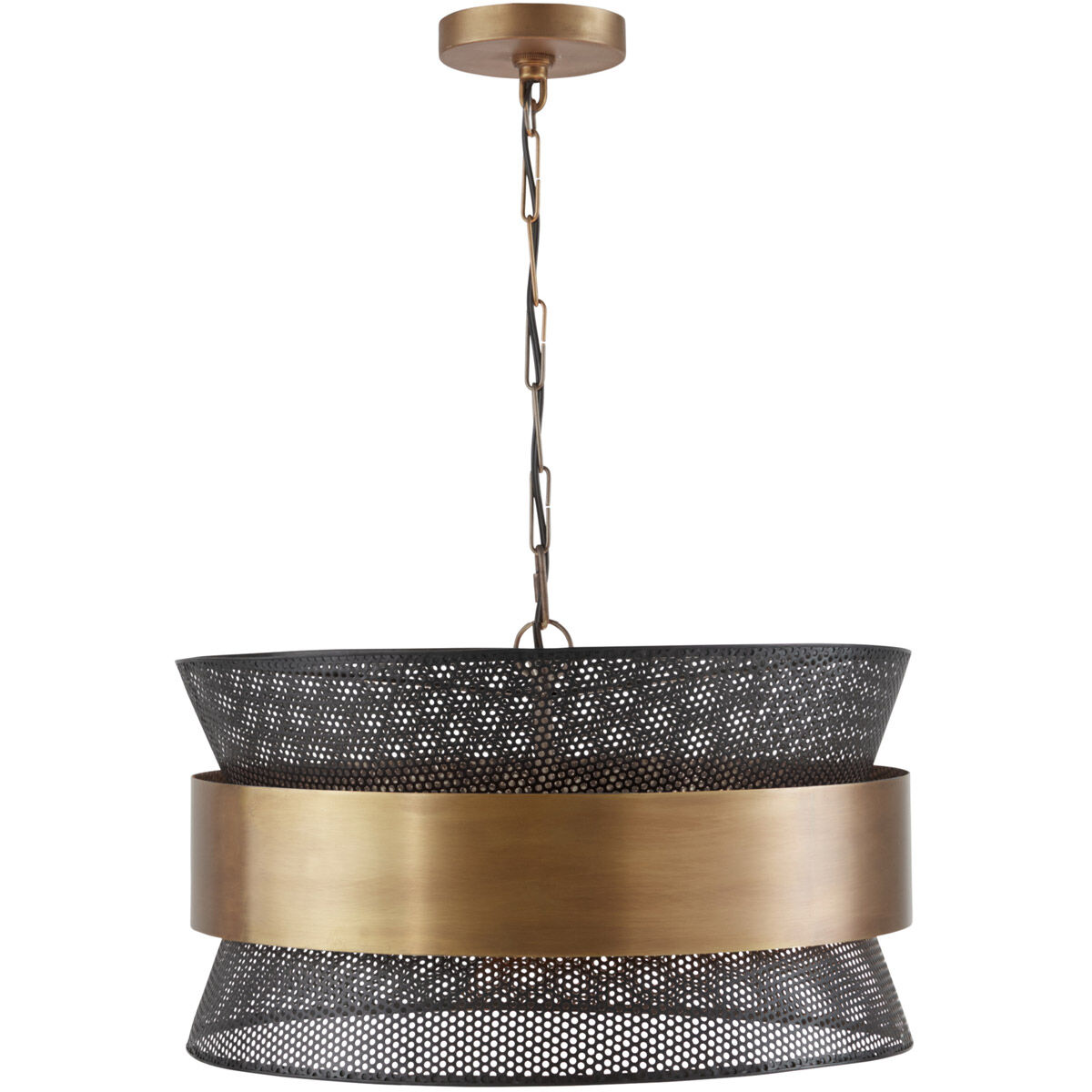 Loren 4 Light 19.75 inch Patinaed Brass and Black Pendant Ceiling Light