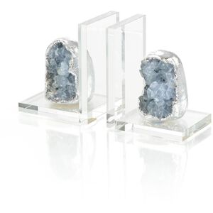 Geode 5.25 X 3.75 inch Silver Bookends, Set of 2