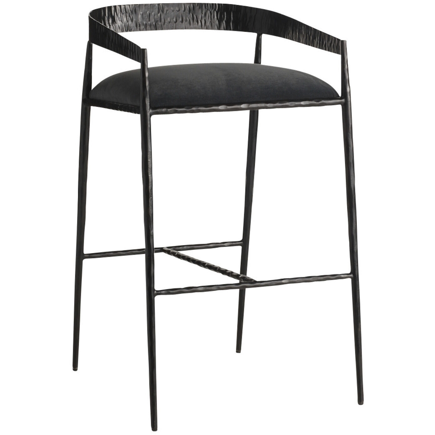 Ansel 36.5 inch Midnight Grey and Natural Iron Bar Stool