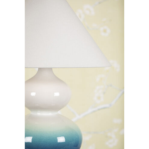 Aimee 21.25 inch 60.00 watt Aged Brass and Blue Ombre Table Lamp Portable Light