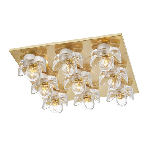 Shea 9 Light 17 inch Aged Brass Flush Mount Ceiling Light