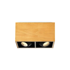 Box LED 6 inch Walnut Flush Mount Ceiling Light