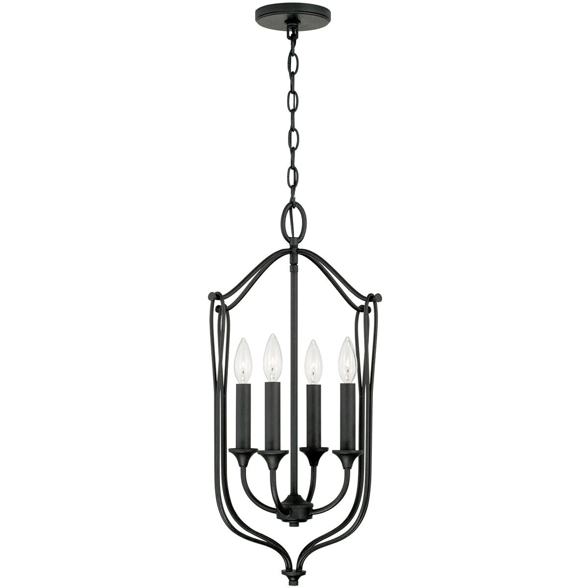 Bentley 4 Light 15 inch Black Iron Foyer Light Ceiling Light