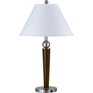 Hotel 29 inch 60 watt Brushed Steel and Espresso Desk Lamp Portable Light