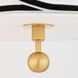 Zara 2 Light 14 inch Aged Brass Semi Flush Ceiling Light