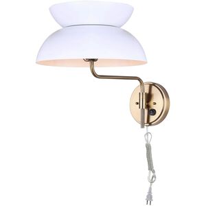 Mila 1 Light 13 inch Gold/Matte White Wall Fixture Wall Light