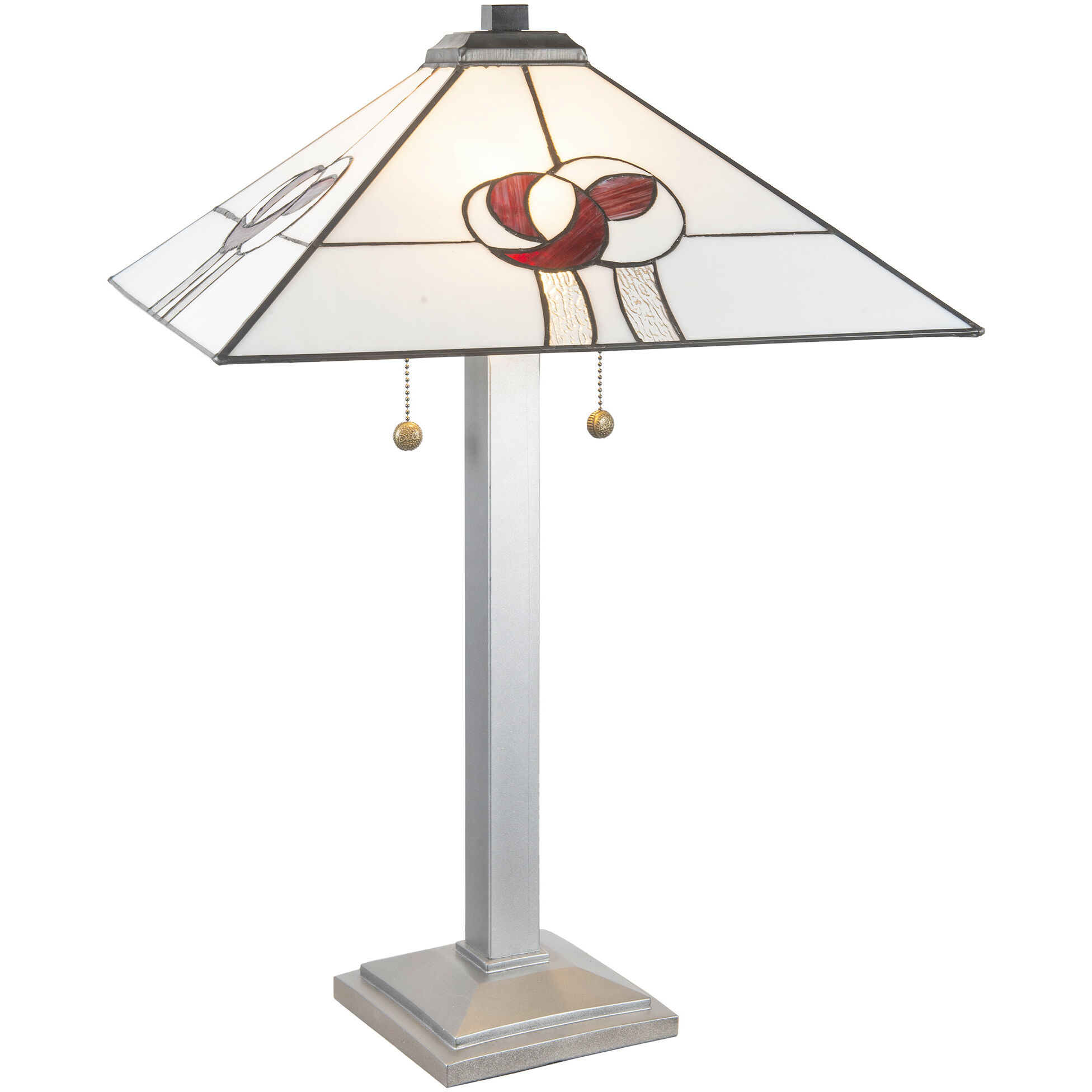 Mack 26.5 inch 75.00 watt Brushed Nickel Tiffany Table Lamp Portable Light