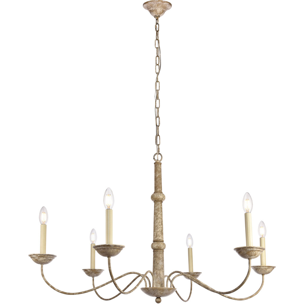 Merritt 6 Light 40 inch Weathered Dove Chandelier Ceiling Light