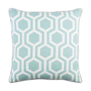 Inga 18 X 18 inch Aqua Pillow Cover, Square