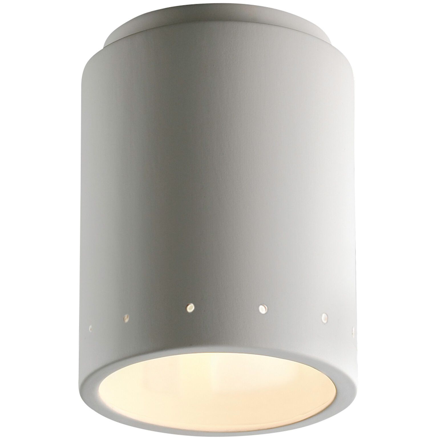 Radiance Cylinder LED 6.5 inch White Crackle Flush-Mount Ceiling Light